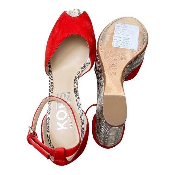 KORS Michael Kors Python Platform Wedges Size 6M - Picture 6 of 6
